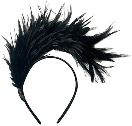 Cerchietto Piume, Piume Fascia per Capelli, Fascia Anni 20 Flapper Headband con Piuma, Anni 20 Fascia Capelli per Festa a Tema Vintage, Accessori per Capelli per Cocktail Nozze Festa del tè