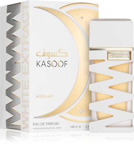 Asdaaf Kasoof White Extract Eau de Parfum 100 ml | Long Lasting Unisex Oriental & Floral Fragrance | Arabic Luxury Scent for Men & Women
