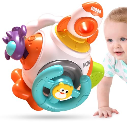 KERANEET Montessori Spielzeug ab 1 Jahr Aktivitätswürfel ab 12 Monate Sensorik Spielzeug Baby Motorikwürfel Lernspielzeug Reisespielzeug Geschenke Spielzeug für Autofahrt ab 1 Jahr Mädchen Junge