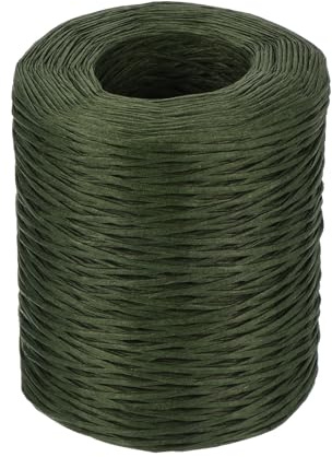 PATIKIL 656 Feet Floral Bind Wire Wrap Twine, 2mm Florist Wire Iron Wire Paper Covered Vine Wrapping Binding Wire for Flower Bouquets, Green