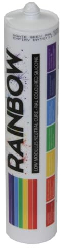 Rainbow RAL 7032 Silicone Sealant Pebble Grey | 300ml | Durable & Anti-Mould | For Kitchen, Bathroom, Showers & Other Sanitary Areas | Nozzle Included