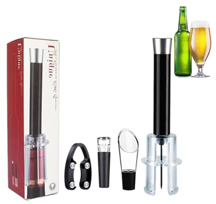 Ensemble décapsuleur | Kit décapsuleur avec bouchon sous vide – Ouvre-bouteille manuel robuste pour bar et pique-nique en plein air