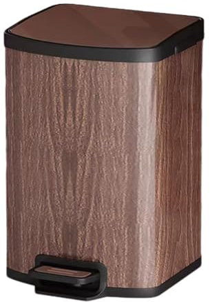 Contenedor De Basura De Imitación De Madera, Papelera, Papelera Rectangular, Papelera for Baño, Sala De Estar(Original Wood Colour,7L)