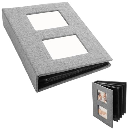 Álbum de Fotos 10x15 200 Fotos Álbum Insertable con Ventana Frontal Album Cubierta de Lino para Boda Familiar