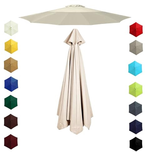 200cm 230cm 270cm 300cm 6/8 Ribs Garden Replacement Parasol Canopy, Replacement Parasol Top Canopy Fabric Cover for Garden Patio Outdoor, Waterproof Sun Umbrella Cloth