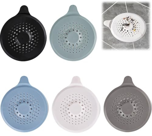 5 Pack Silicone Floor Drain Covers,Kitchen Sink Drain Plug,Universal Sink Plug with Suction Cups,Silicone Sink Strainer,for Kitchen Sink, Washbasin, Bathroom Bathtub