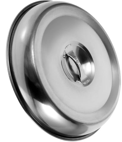 STOBAZA Cubierta de Acero Inoxidable para Comida BBQ Tapa para Bistec Resistente al Calor Cubierta Protectora de Alimentos para Cocina Diseño Seguro y Práctico Redonda para Mesa y Bandeja