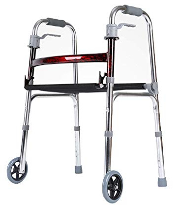 Faltbarer Rollator mit 2 Rädern, Trolley mit gepolstertem Sitz, Leichtgewicht-Gehwagen, Roll-Transport-Ruhestühle
