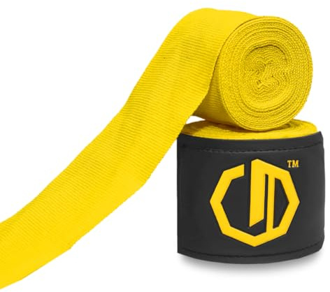 Legion Octagon Bandagen Boxen - Boxbandagen mit Klettverschluss - Baumwolle Elastan - Boxen MMA Muay Thai Handbandagen - 3 m Supreme Gelb