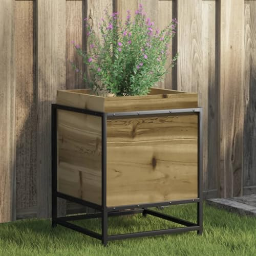Sophrelle Jardinera de Madera de Pino impregnada 40x40x50 cm Marrón,847022
