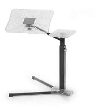 Lounge-Book Black - Ergonomic Laptop Stand, supports up to 17-18 inchs Notebook, Tablet, IPad, Lectern for E-book. Coolfit Cooling System, Mouse-pad for external Mouse or Smartphones