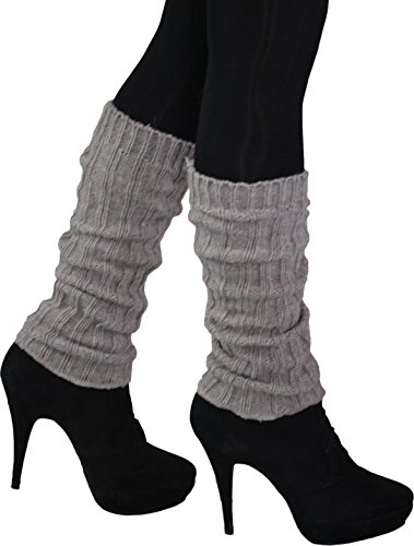 normani Warme Strick Stulpen aus Schafwolle oder Alpakawolle Farbe Alpaka-Grau