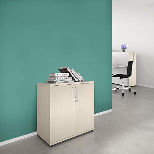 Weber Büro Profi Aktenschrank abschließbar 2OH Ahorn Schrank Büroschrank Flügeltürenschrank