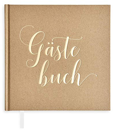 Gästebuch Hochzeit mit Edles Hardcover - Hochwertiges Papier - Vintage Hochzeit Gästebuch mit 72 Seiten - Gästebuch Hochzeit Blanko