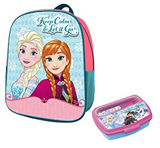 Zaino asilo 3D FROZEN 32 cm + Portamerenda FROZEN