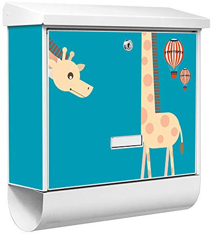 banjado® Burgwächter Briefkasten Weiß 38x39x12cm mit Motiv Long Tall Sally/Briefkasten mit Zeitungsfach/Briefkasten mit Zeitungsrolle/Postkasten inkl. Montagematerial & 2 Schlüsseln
