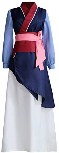 Angelaicos Vestido de Princesa Mulan para Mujer, Disfraz de heroína China - Morado - XL
