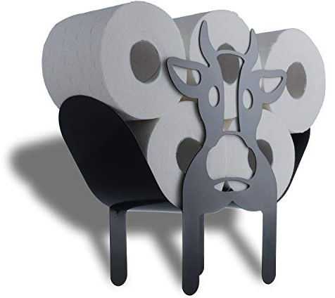 WRPS Design Toilettenpapier-Halter Black Cow Schwarze Kuh