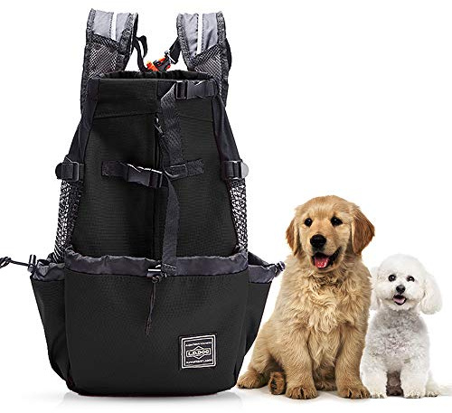 Woolala Leichter Haustier-Tragerucksack für kleine und mittelgroße Hunde und Katzen | Von Tierärzten zugelassene sichere Tasche für Reisen – einfach mitzunehmen, platzsparend, in Schwarz/Grau/Blau/Rot, S-XL