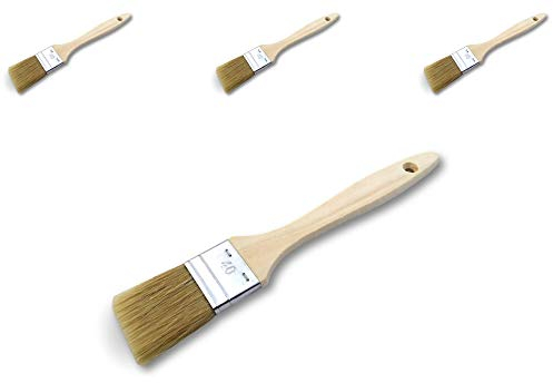 Pinceau queue de morue |Lot de 3 | Soie blanche | Largeur 40 mm | Unité jetable | Multi support | Peinture huile acrylique vernis émaux colle lasure teinture apprêt résine | Kibros 320_40ccx3