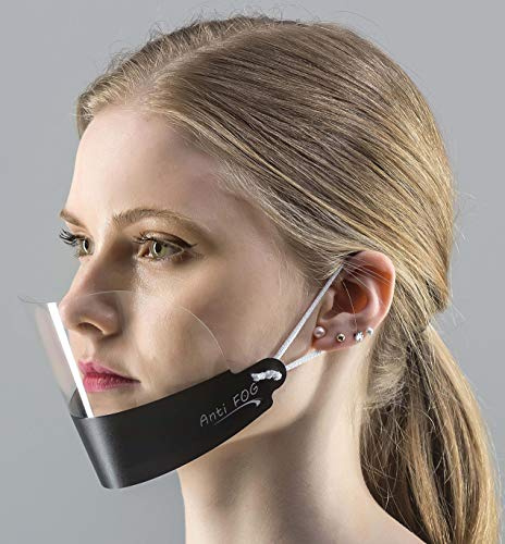 5 x Visier Gesichtsschutz Gesichtsvisier Gesichtsschutzschild Anti-Fog Face Shield KEIN BESCHLAGEN (Schwarz)