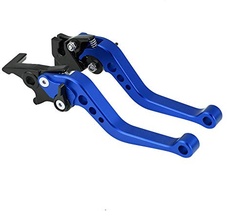 EVGATSAUTO Brake Lever Handle,Pair of 22mm 7/8 CNC Aluminum Alloy Material Motorcycle Clutch Drum Short Brake Lever Handle Universal(Blue)