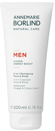 ANNEMARIE BÖRLIND MEN SYSTEM ENERGY BOOST 2in1 Reinigung Face & Body 200ml | Schonende Gesichtsreinigung, Erfrischende Körperreinigung, Energy Komplex gegen Müdigkeit, Erfrischt & Belebt