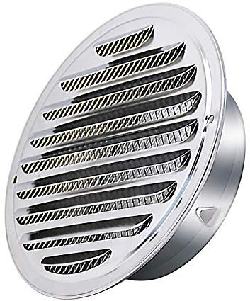 QWEASDF (Ø70-200 mm) Salida de ventilación de Pared de Extractor Externo de Punta Redonda de Acero Inoxidable 304 con Malla de Pantalla incorporada para Cocina, Dormitorio, baño, Oficina, etc.,80mm
