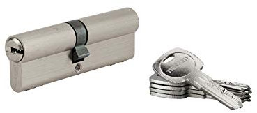 THIRARD - Cylindre de serrure à double entrée Tiger 6, 45x50mm, nickel, anti-arrachement, anti-perçage, 5 clés