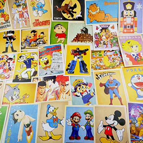 ZPPLD 32 Blatt Postkarten,Anime Postkarten,Postkarten Set,Vintage Postkarten,Geschenke für Anime-Liebhaber,Anime-Postkarte für Kinder,(14X10 CM)(32 Stück)