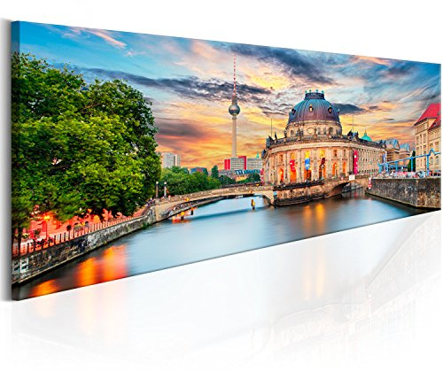 murando - Leinwandbild Stadt Berlin Museumsinsel, 90x30 cm, 1-teilig | Hochwertige Leinwand, sofort aufhängbar, ideal fürs Wohn- oder Schlafzimmer, wasserfest und lichtecht, langlebig, stilvoll