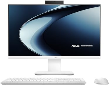 ASUS PC All-in-One, Blanc, Écran 23.8 FHD, AMD Ryzen 5, 16 Go DDR5, 1 to SSD PCIe Gen 4, WiFi 7, Clavier et Souris sans Fil