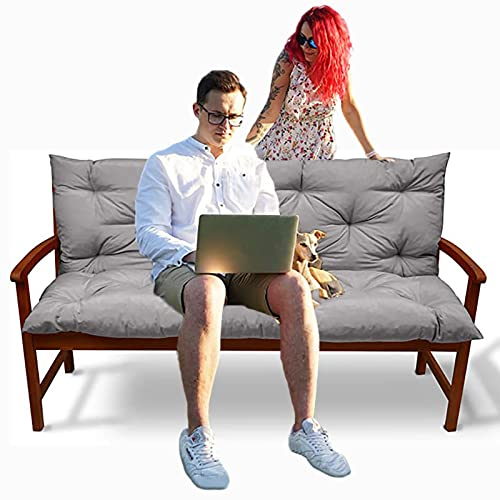 SRHWBF Grau Bankkissen Polsterkissen 2 3-Sitzer Bank Sitzkissen und Rückenkissen Bankauflage Polsterauflage Bankauflage Stuhlkissen (39x39x4in)