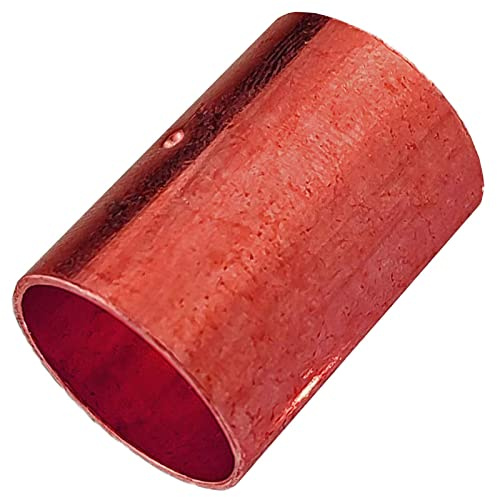 MegaHaustechnik Muffe mit Anschlag 18x18 Lötfitting aus Kupfer für Rohr-Außendurchmesser 18mm zum Löten, Trinkwasser geeignet, Nr.5270 Kupplung Verbinder Doppelmuffe
