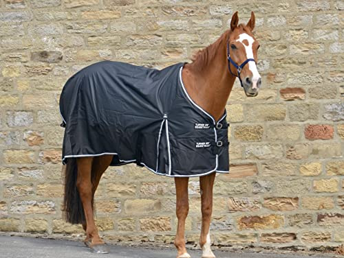 Turner Equestrian Couverture de pluie légère et imperméable 50 g pour cheval (1,8 m, noir)