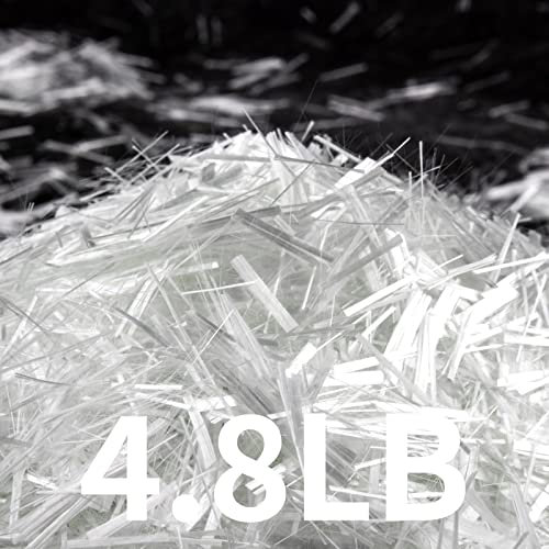 NEZUIBAN 4.8LB Fiberglass for Concrete Cement Mortar Mix, Concrete Fiber Reinforcement for Anti-Seepage and Anti-Cracking, Glass Fibers Concrete for Building Walls Garden Floor (3/4, 19 mm)