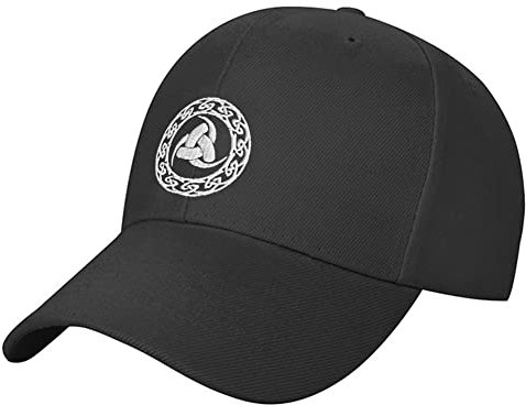 WDBAYXH Bestickte Baseballkappe Wikinger Vegvisir Herren Damen Sommer Outdoor Golf Laufen Sport Sonnenmütze, Baumwolle Verstellbare Schwarze Trucker Cap, Retro-Lässige Hip-Hop-Mütze,Horn of Odin