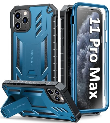 FNTCASE für iPhone 11 Pro-Max Hülle: Rundumschutz Handyhülle mit Kameraschutz Stoßfest Militärstandard FallSchutz Anti-kratzt Hüllen mit Ständer Schutzhülle Case Cover