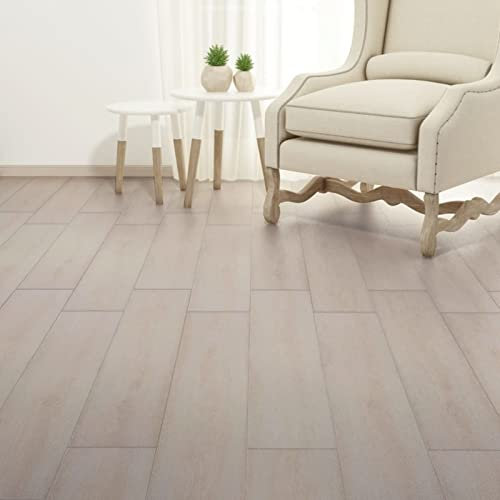 LAPOOH PVC Laminat Dielen, PVC Bodenbelag, Bodenfliesen, Boden Folie, Laminat Boden, 5,26 m² 2 mm Eiche Klassisch Weiß