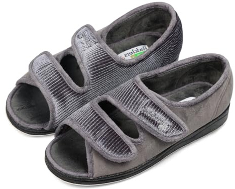 Padders Lydia Super Wide 6E Fitting Womens Memory Foam Slippers