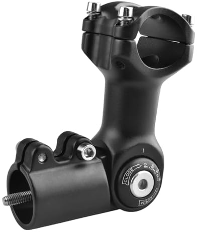 TRIWONDER Potence de Vélo Réglable 0-90 Degrés 25,4 mm 31,8 mm Potence VTT Extension de Guidon Riser pour Vélo de Route Montagne BMX 1-1/8 (31,8 x 80 mm)