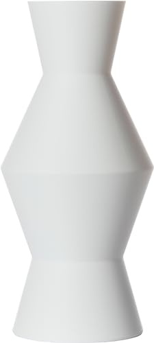3D Vase Dekovase Auri 30cm Bodenvase Deko Vase Pampasgras Trockenblumen (Weiß)