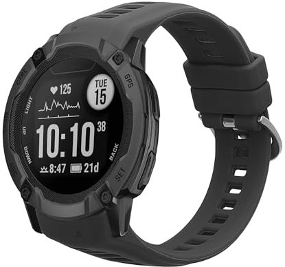 kwmobile Ersatzarmband kompatibel mit Garmin Instinct 2S Armband - Fitnesstracker Band aus Silikon in Grau