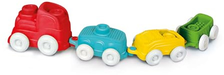 Clementoni - Train sensoriel Clemmy dès 6 Mois - Premières Briques Jouet - Jeu de Construction - Bloc Souple bébé - Jouet éveil - Développe la Motricité Fine de Bébé - fabriqué en Italie