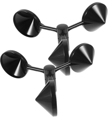 Milisten 2 Stück Anemometer Windmessbecher 3-tassen Windgeschwindigkeitsmesser Außen Windmesser Ersatzbecher Abs Gehäuse Windmessung Umweltsensor Wetterstation