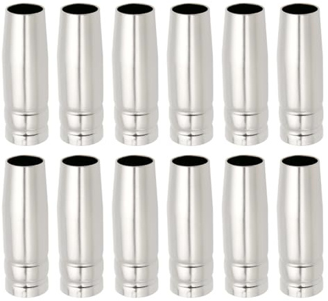 VGOL Lot de 12 Capuchons de Protection pour Buse de Soudage MB15 MIG 12 Mm en Laiton Chromé Conique à Emboîter pour Torches 14AK Et 15AK