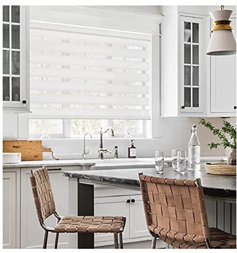 Tenda avvolgibile personalizzata bianca con cassetta su misura, per uso diurno e notturno (130 x 185 cm)