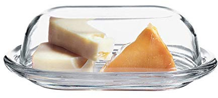 Mantequera Recipiente para mantequilla Bote de mantequilla de vidrio multifunción con tapa, caja de mantequilla transparente creativa, plato de postre, plato de mantequilla, caja de almacenamiento for