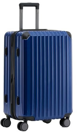 Münicase M816 TSA-Schloss, Teleskopgriff, Reisekoffer mit 4 Rollen, Hartschale, Kabinentrolley 55cm, Diamondblau