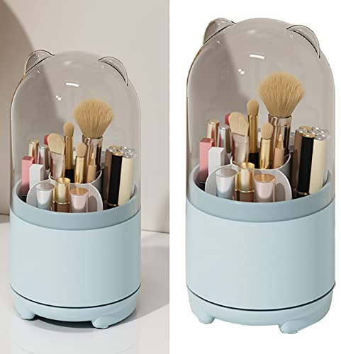ZDETGU Portapennelli Da Trucco Rotante 360 Gradi Coperchio Trasparente Antipolvere Ampia Capacità Organizzatore Modulare Per Pennelli E Accessori Makeup